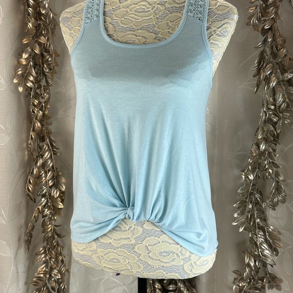 Hippie Rose XS Aqua Blue Glow Knotted Tank Top Boho Chic  Layering‎ Resort Beach - Picture 5 of 10